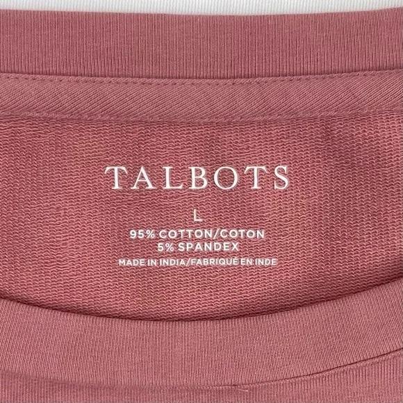 Talbots Women’s Dusty Rose Pink Long-Sleeve Top, Lace Eyelet Ruffle Trim, Size L - Picture 5 of 11